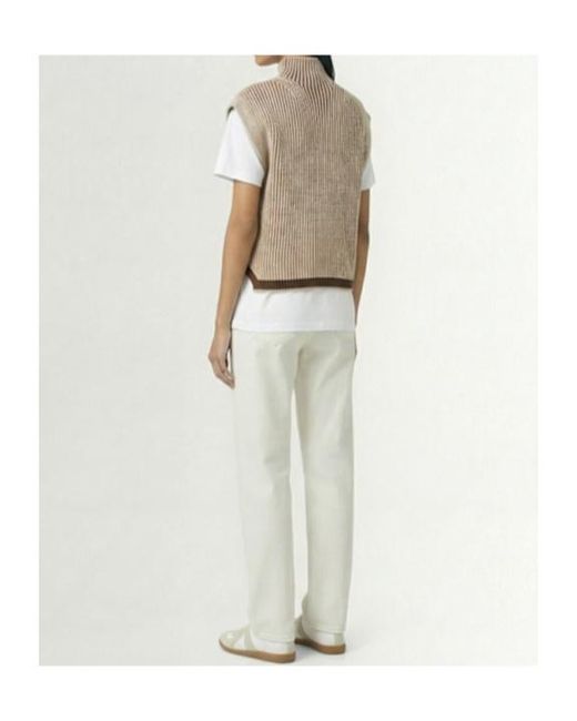 Varley White High-Necked Sleeveless Sweater