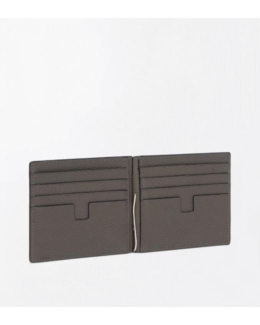 Tom Ford Gray Bifold Wallet With Money Clip for men