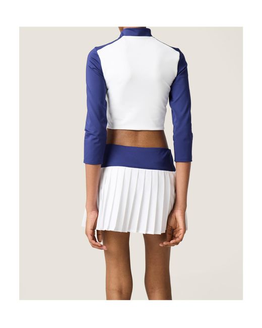 Miu Miu Blue Stretch Technical Jersey Top