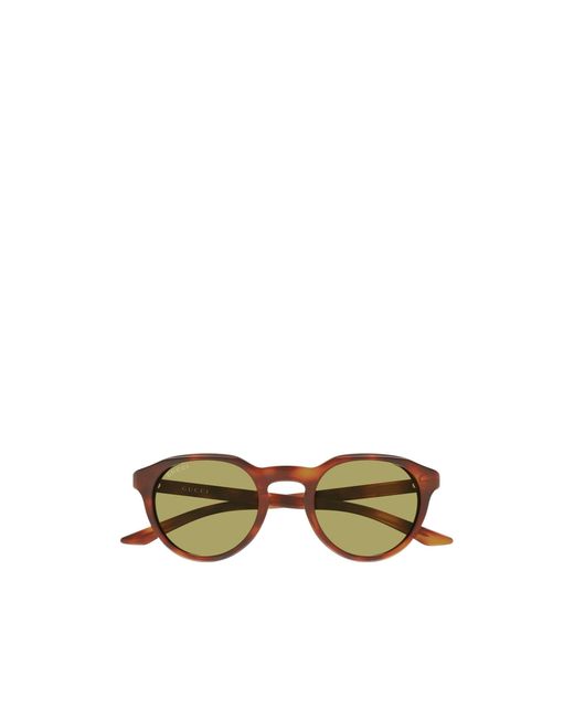 Gucci Metallic Eyewear Oval Frame Sunglasses for men