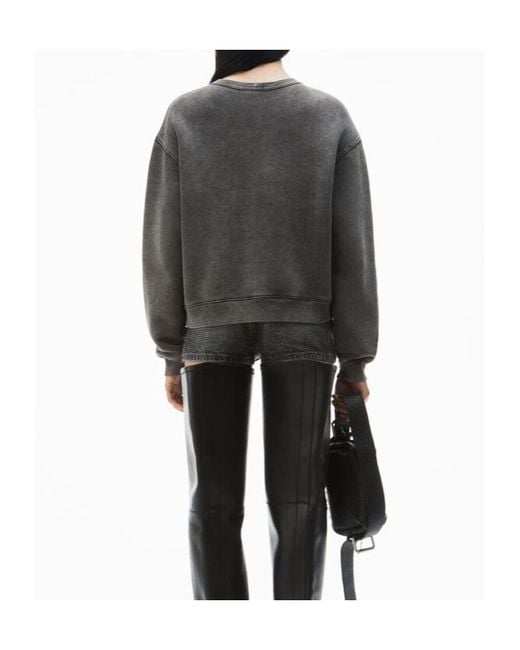 Alexander Wang Gray T By Blade Logo-Embossed Sweatshirt