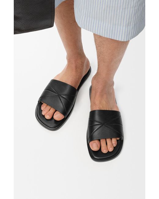 Loewe Black Origami Leather Sandals for men
