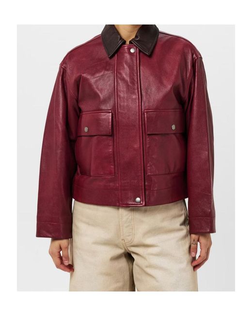 Rag & Bone Red Nonie Leather Jacket