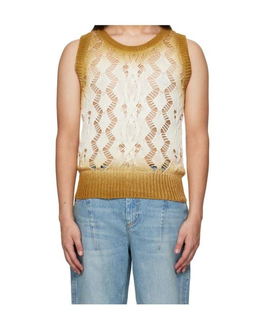 Egonlab Blue Openwork Knitted Vest for men