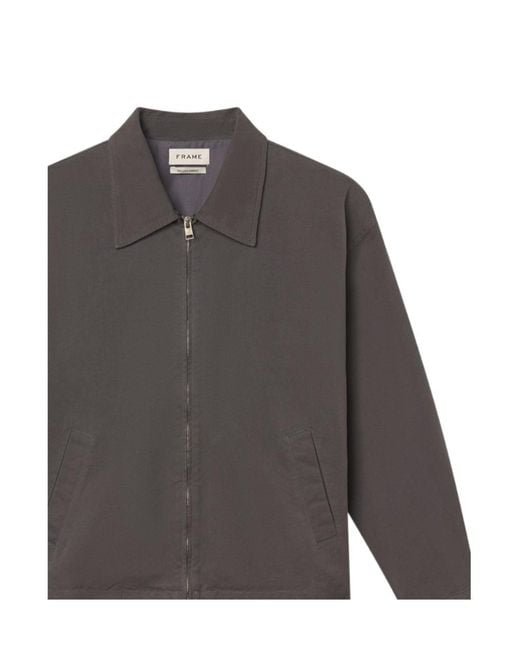 FRAME Gray Zip Pockets Jacket for men