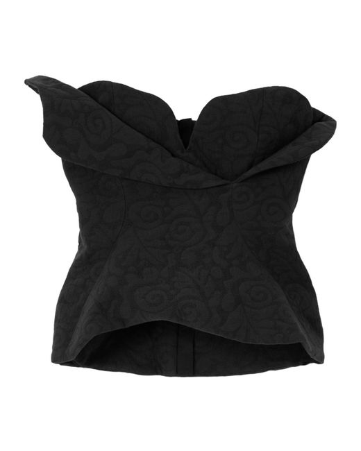 Mara Hoffman Black Bandeau Layered Bustier Top