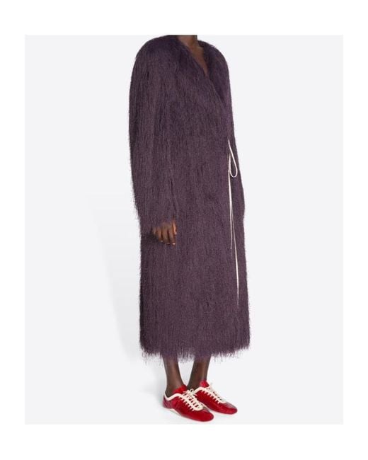 Dries Van Noten Purple Rivla Tied Long-Sleeved Coat