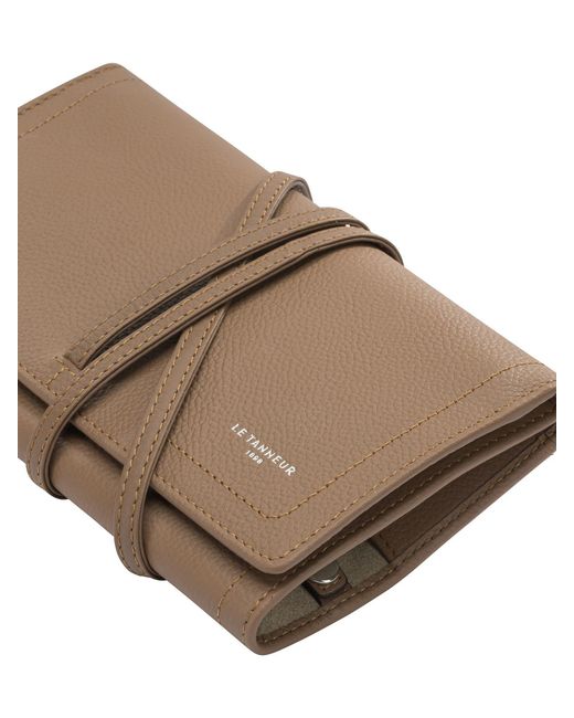 Le Tanneur Brown Wrap Strap Wallet