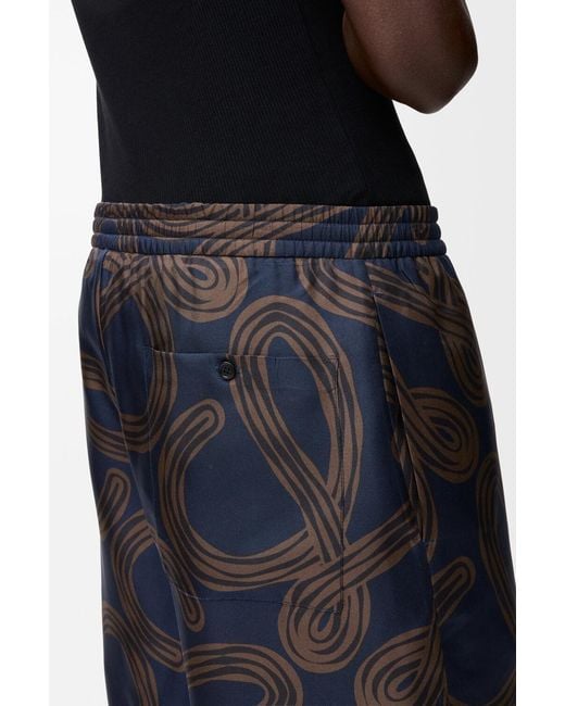 Loewe Blue Mid Rise Drawstring Shorts for men
