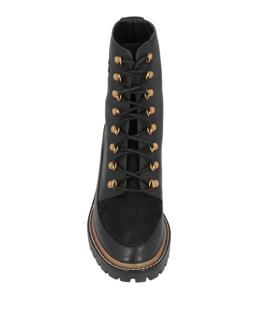 Tory Burch Black Minimalist Lace-Up Ankle Boots