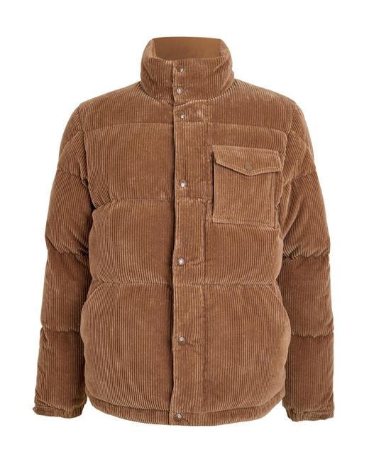 Moncler Brown Corduroy Quilted Down Jacket for men