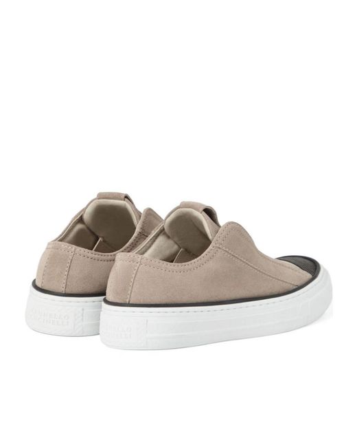 Brunello Cucinelli White Slip-On Sneakers