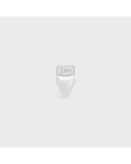 Céline White Triomphe Square Signet Ring for men