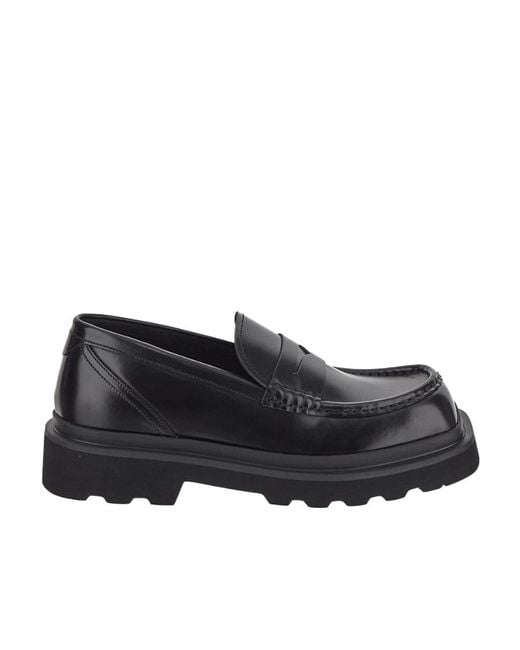 Dolce & Gabbana Black Square Toe Mocassins for men