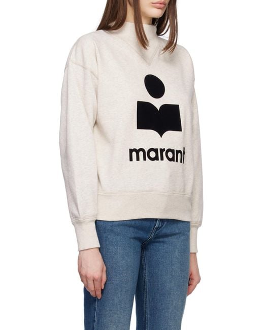 Isabel Marant White Isabel Marant Étoile Moby High Neck Logo Sweatshirt