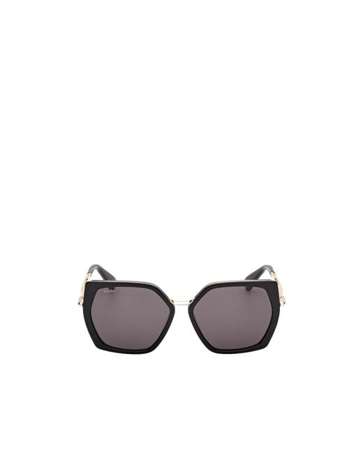 Max Mara Metallic Geometric-Frame Sunglasses