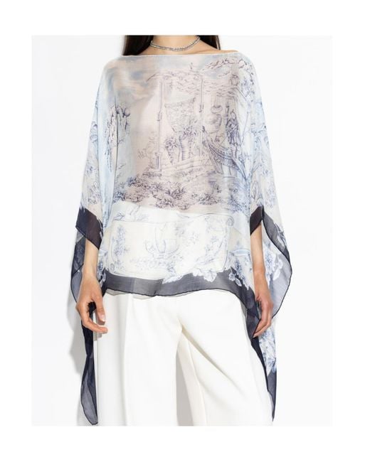 Ferragamo Gray Floral Pattern Shawl