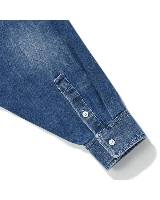 Marni Blue Logo-Embroidered Chest-Pocket Shirt Jacket for men