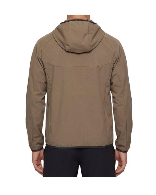 Boss Brown Long-Sleeved Hooded Casual Jacket for men
