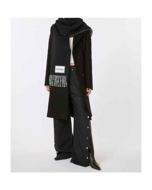Sportmax Black Wool Coat