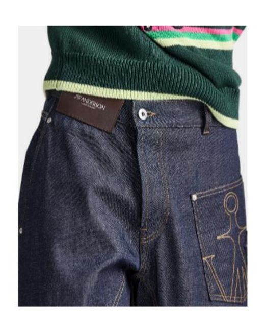 J.W. Anderson Blue Jw Anderson Twisted Turn-Up Workwear Denim Jeans for men