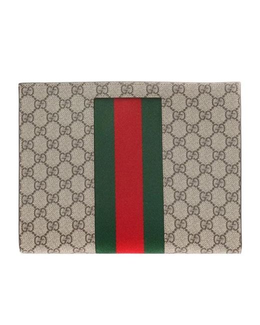 Gucci Multicolor Logo Striped Web Clutch for men