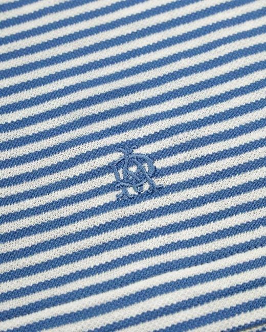 Dunhill Blue Logo Round Collar Long-Sleeved T-Shirt for men
