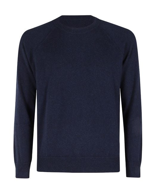 Gran Sasso Blue Cashmere Crewneck Knitwear for men