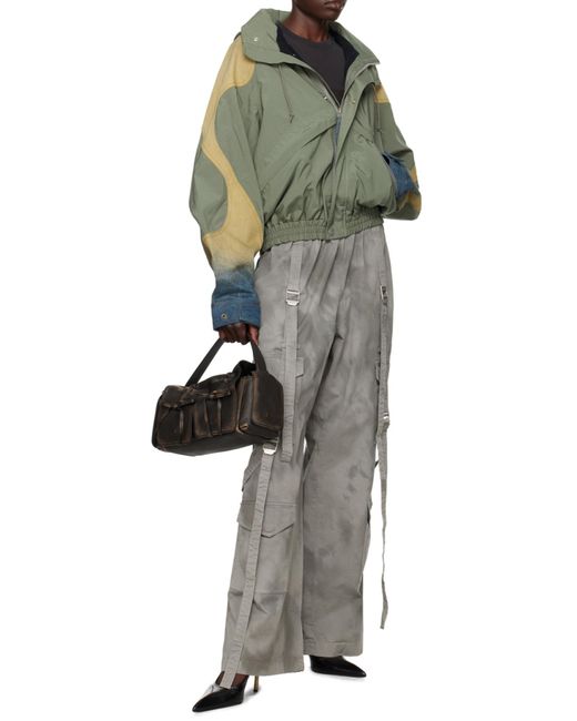 Acne Gray Buckle Detailed Pants for men