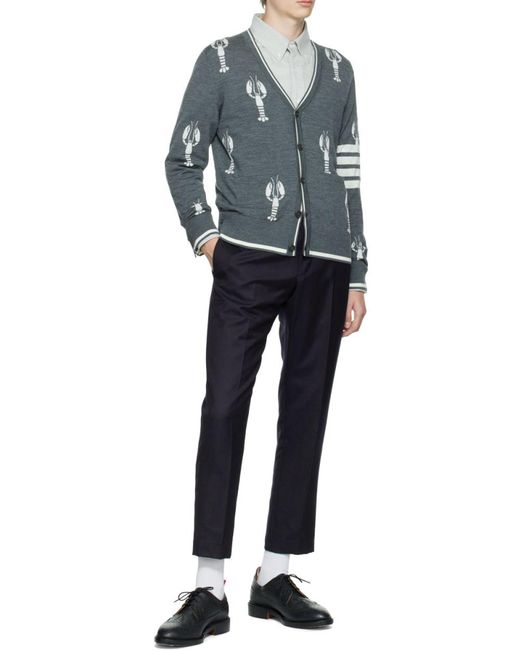 Thom Browne White Flannel-Bar Straight Fit Shirt for men