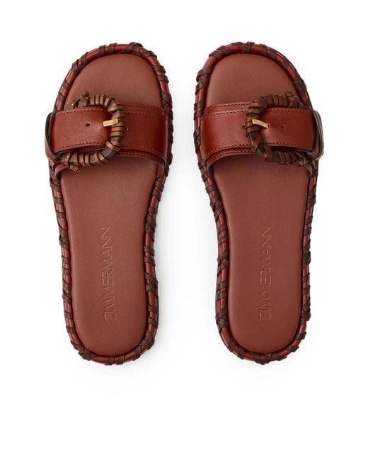Zimmermann Brown Alchemy Buckle Slippers