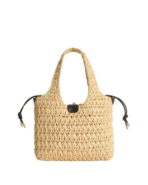 Dolce & Gabbana Metallic Woven-Raffia Tote Bag