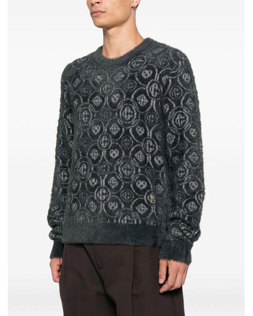 Casablanca Black Logo-Pattern Knitted Jumper for men