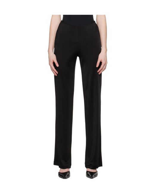 Helmut Lang Black Fluid Straight-Leg Trousers