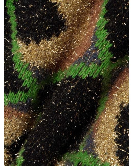 LaDoubleJ Green Geometric-Pattern Coat