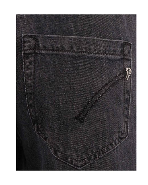 Dondup Black Cropped Tapered Jeans