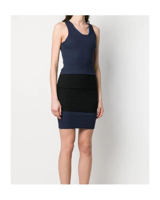 Y. Project Blue Fitted Tank Dress