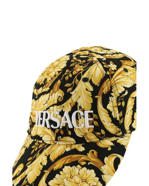 Versace Metallic Barocco Printed Baseball Cap for men