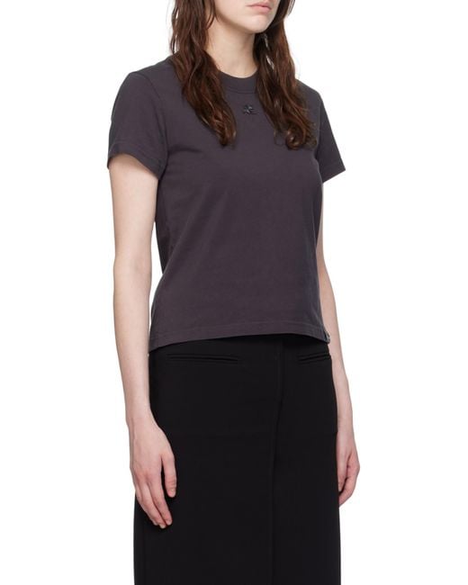 Courreges Black Courrèges Logo Patch Crewneck T-Shirt