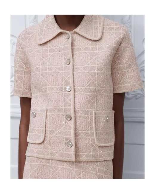 Dior Natural Macrocannage Short-Sleeved Jacket