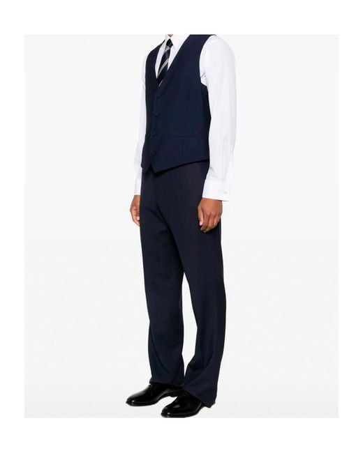 Lardini Blue Button Vest for men