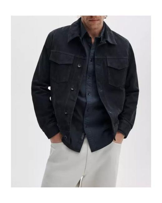 Rag & Bone Black Suede Trucker Jacket for men