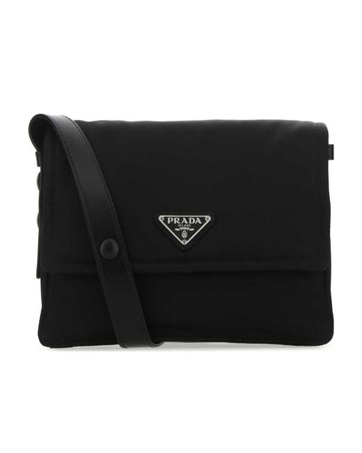 Prada Black Cini Small Re-Nylon Recycled Nylon Messenger Bag