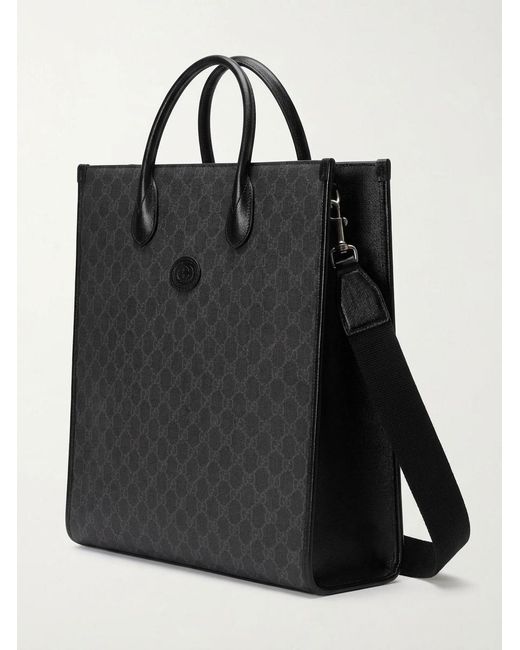 Gucci Black Interlocking G Medium Tote Bag for men