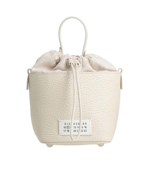 Maison Margiela White Solid-Color Leather Handbag
