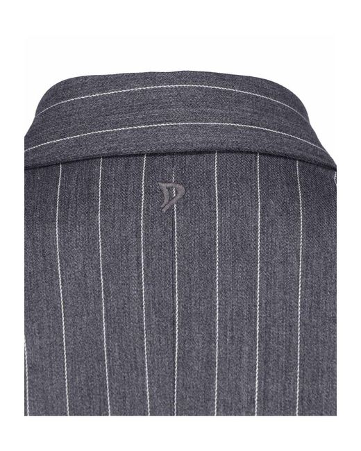 Dondup Blue Buttoned Striped Shirt Dress