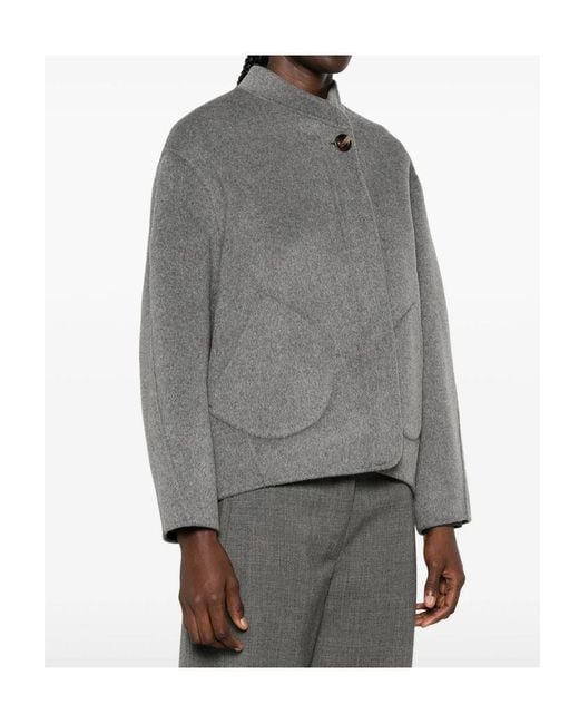 Soeur Gray Single-Button Long-Sleeve Casual Jacket