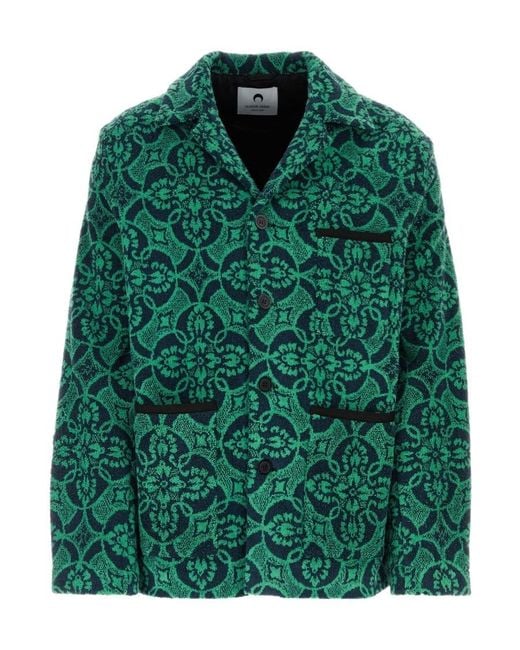 MARINE SERRE Green Long-Sleeved Casual Jacket for men