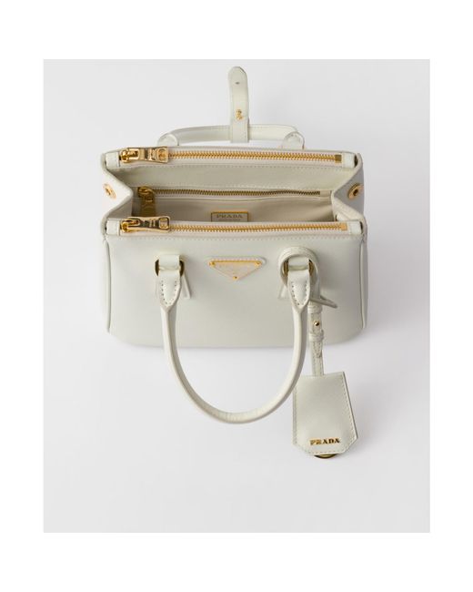 Prada White Galleria Mini Patent Saffiano Bag