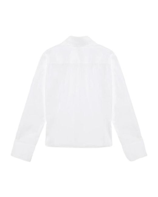 The Attico White Asymmetric V-Neck Shirt